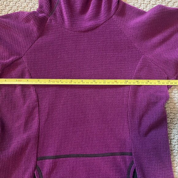 Melanzana Dress Womens S Purple Micro Grid Fleece Hooded Pullover Pocket Outdoor - Picture 6 of 6
